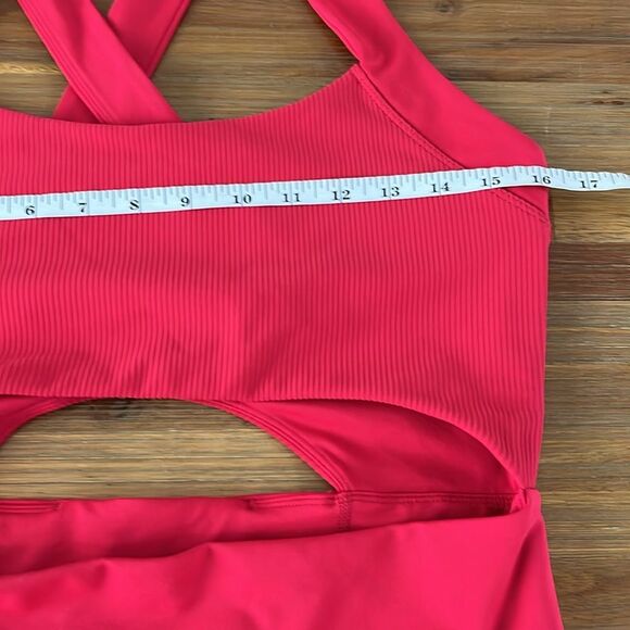 Free People Movement Cut Out Crossback Jumpsuit Size L NWOT Red - Picture 8 of 10